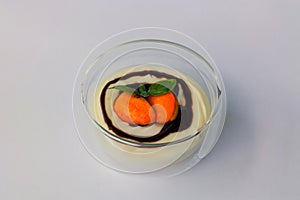 Dessert in glass bowl photo