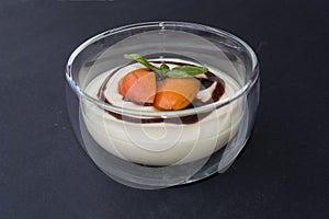 Dessert in glass bowl photo