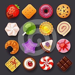 Dessert icon set