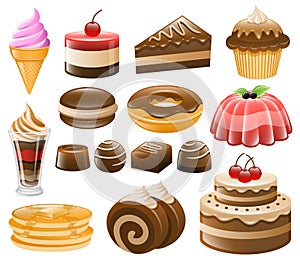 Dessert Icon Set, Sweets, Confectionery