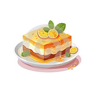 dessert kunefe or knafeh vector illustration cartoon element