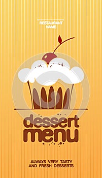 Dessert menu.