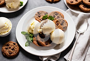 Dessert perfection - ice cream and cookies served together