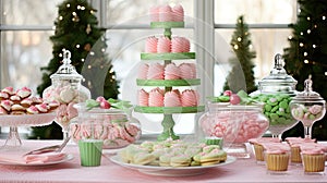 dessert pink and green christmas