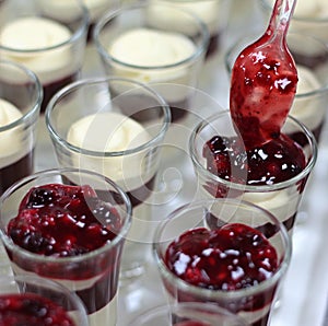 Dessert preparation in kitchen
