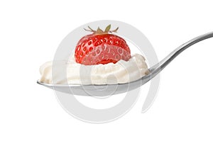 Dessert strawberry whip cream