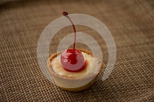 Dessert - Sweet cream with cherry
