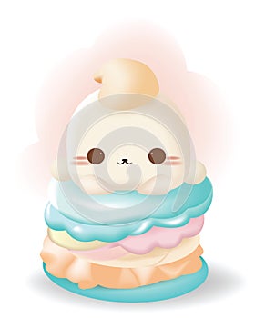 Dessert sweets cute food cartoon vector illustration