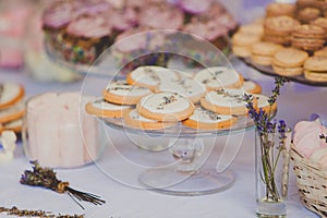 Dessert table for a wedding party. Biscuits