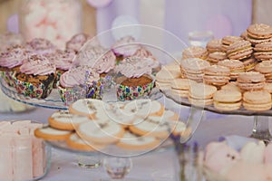 Dessert table for a wedding party. Biscuits