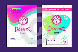 Dessert time. Concept template banner, poster, flyer for food bl