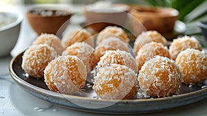 dessert toppings, crunchy coconut toppings elevate the flavor and texture of every coconut ball they adorn, adding a photo