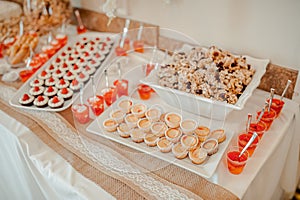 Desserts sweet table at the wedding