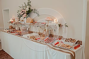 Desserts sweet table at the wedding