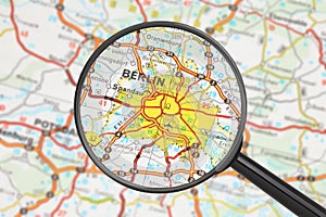 Destination - Berlin (with magnifying glass)