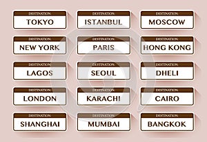 Destination cities stickers photo