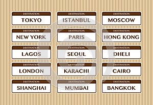 Destination cities stickers photo