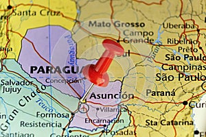 Destination map, Asuncion Paraguay photo