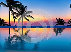 Destination for a summer beach vacation, an opulent beachside resort swimming pool