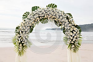 Destination wedding on the beach.