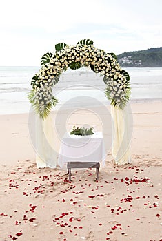 Destination wedding on the beach.