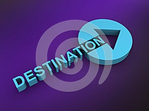 destination word on purple