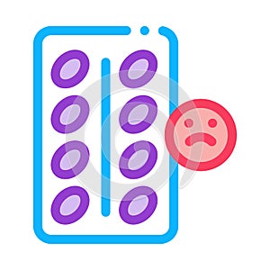 Destress Pills Icon Vector Outline Illustration