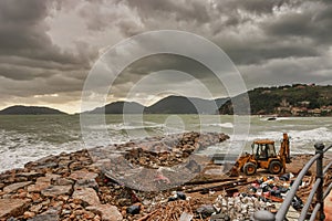 destroy in la spezia after a big storm