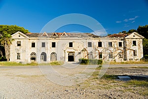 Destroyed abandoned hotel