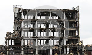 Destroyed big building.