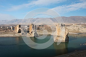 Destroyed bridge on the river Tigris