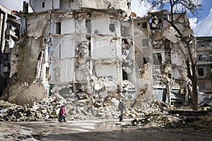 Destroyed building Aleppo.