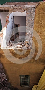 Destroyed Building Debris