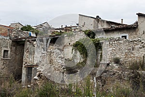 Destroyed building after an earthquake