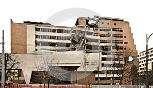 Destroyed building on Nemanjina street in Belgrade. Serbia