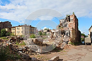 The destroyed building. Vyborg town.