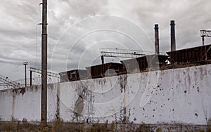 Destruido edificios de taller de planta en ucrania 