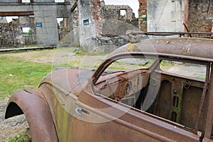 Car of the doctor in Oradour sur Glane photo