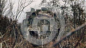 Destroyed chapel in the cemetery