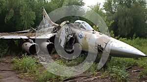 The Destroyed Fighter Plane in a conflic zone.