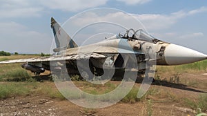 The Destroyed Fighter Plane in a conflic zone.