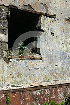 Destroyed by fire,broken window,burn down,abandoned, devastate, house, dangerous,