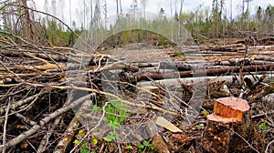 The destroyed forest loggers russia photo