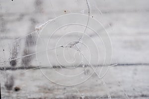 Destroyed glass after russian shots in window of civil people in Ukraine. Stop putin war. photo