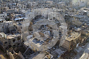 Destroyed Homs centre, Syria