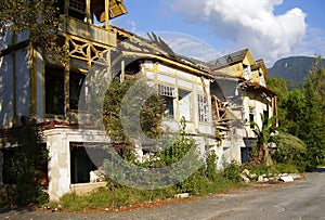 Destroyed house in Abkhazia