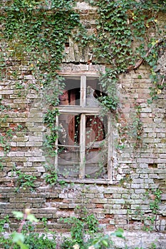 Destroyed house as war aftermath. The Croatian in Lipik, Croatia