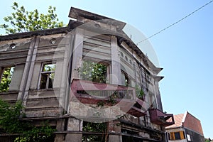 Destroyed house as war aftermath. The Croatian in Pakrac, Croatia