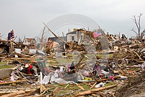 Destroyed House Joplin Missouri Tornado Flag