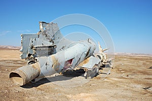 Destroyed military aircraft.